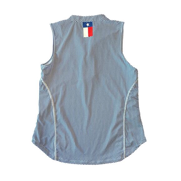 Rhoback Sleeveless Zip Don’t Mess with Texas Golf Zip Mock Polo Small - Picture 2 of 6